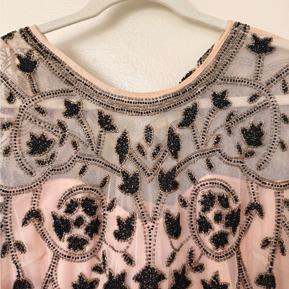 ASOS- Elegant Cream and Black Embroidered Gown - Picture 10 of 13